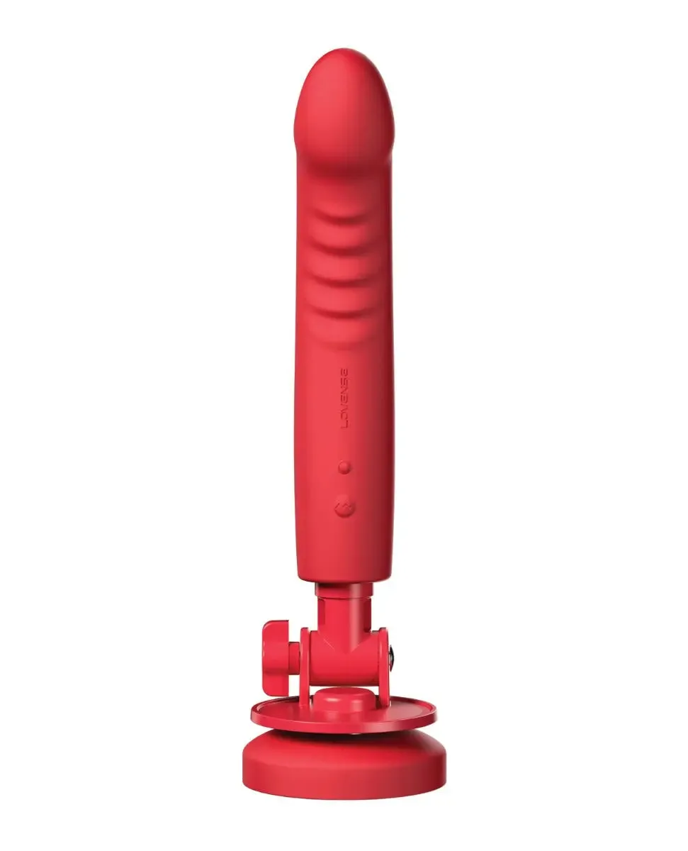 Lovense Mission 2 Bluetooth Suction Cup Dildo Sex Toy Touch-Sensitive Tech - Red