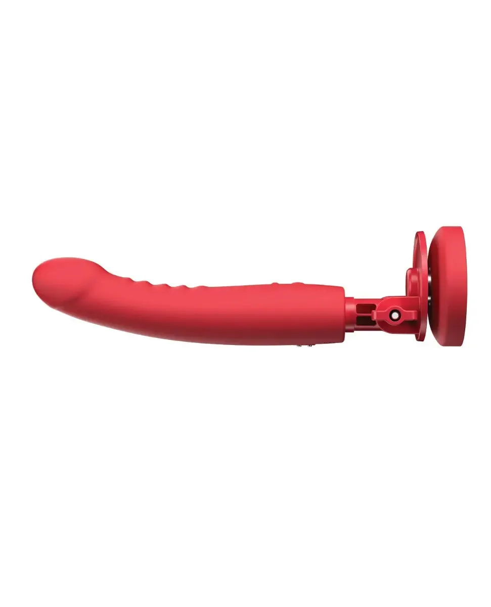 Lovense Mission 2 Bluetooth Suction Cup Dildo Sex Toy Touch-Sensitive Tech - Red
