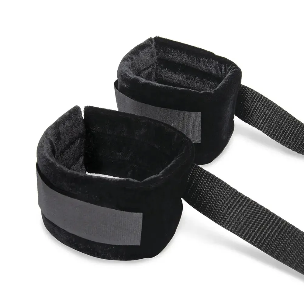 Lux Fetish Bondage Bed Restraint Strap and Flogger 4-Piece BDSM Kit