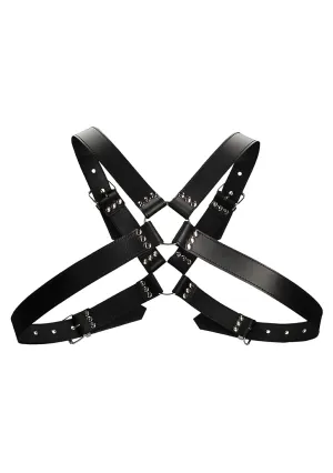 Men's Large Buckle Harness - One Size - Black