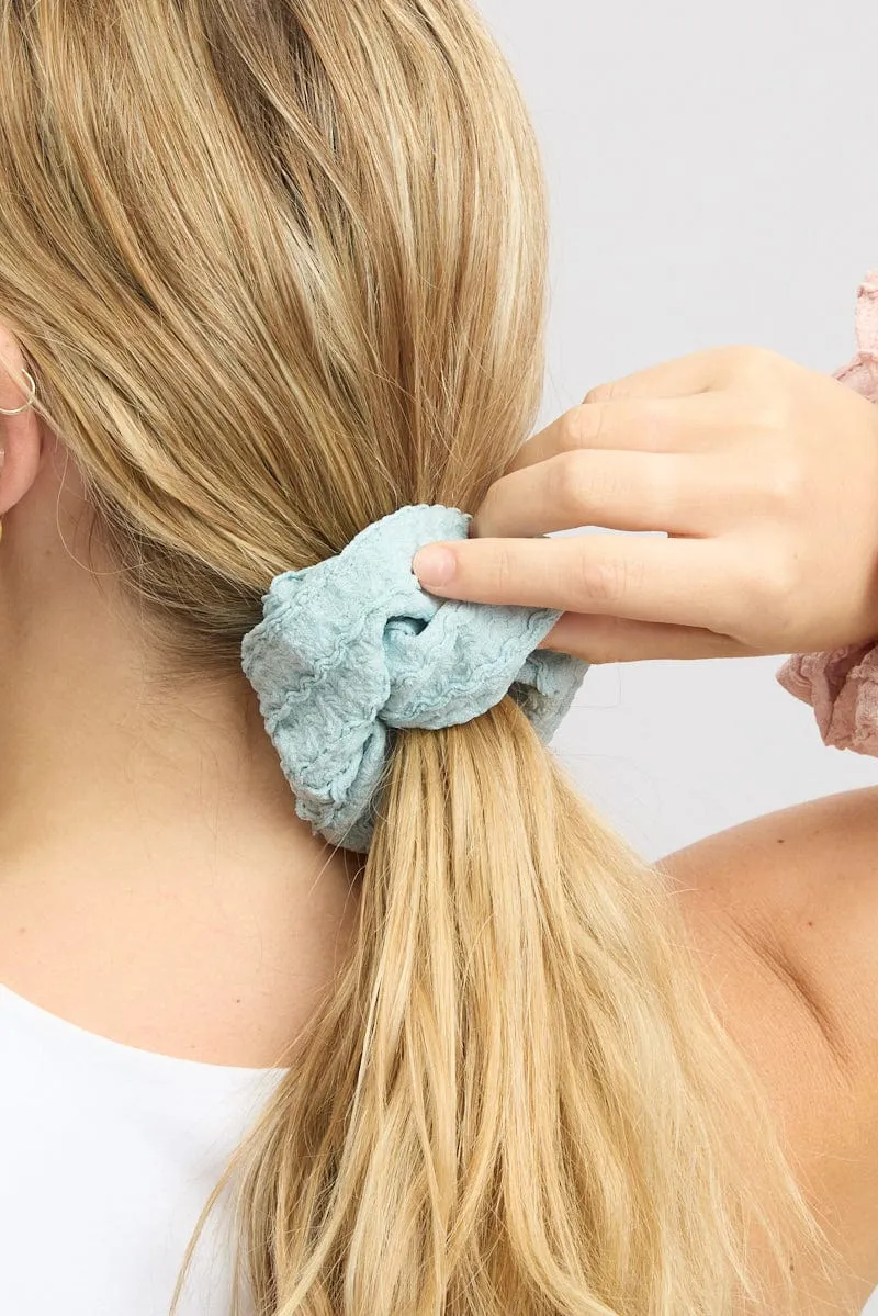 Multi 3 Pack Textured Scrunchies