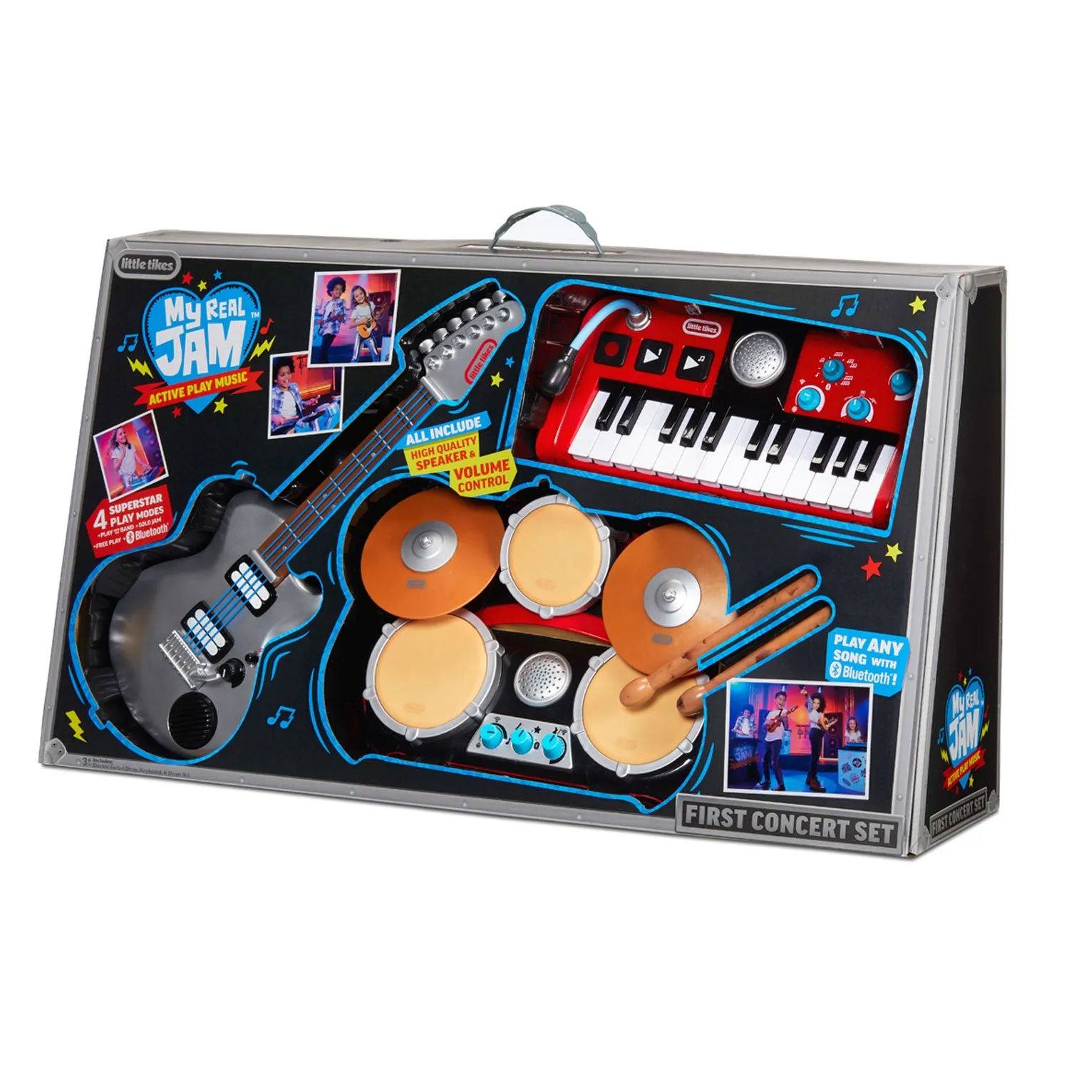 My Real Jam First Concert Set with Drums, Keyboard and Electric Guitar