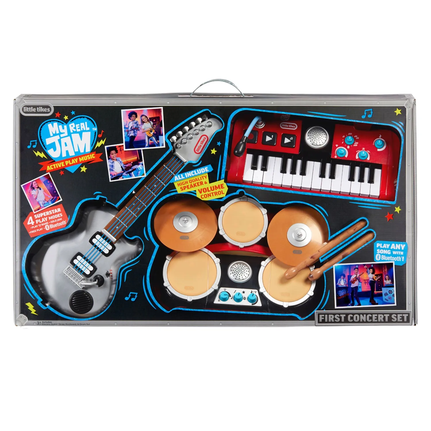 My Real Jam First Concert Set with Drums, Keyboard and Electric Guitar