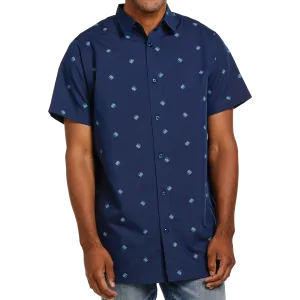 Navy Double-Double Button Up