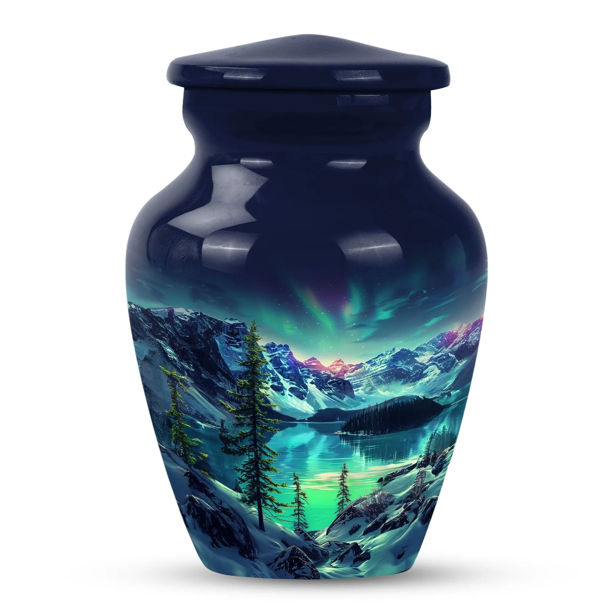 Northern Lights Aurora Borealis - Memorial Keepsake Urn for Adult Ash