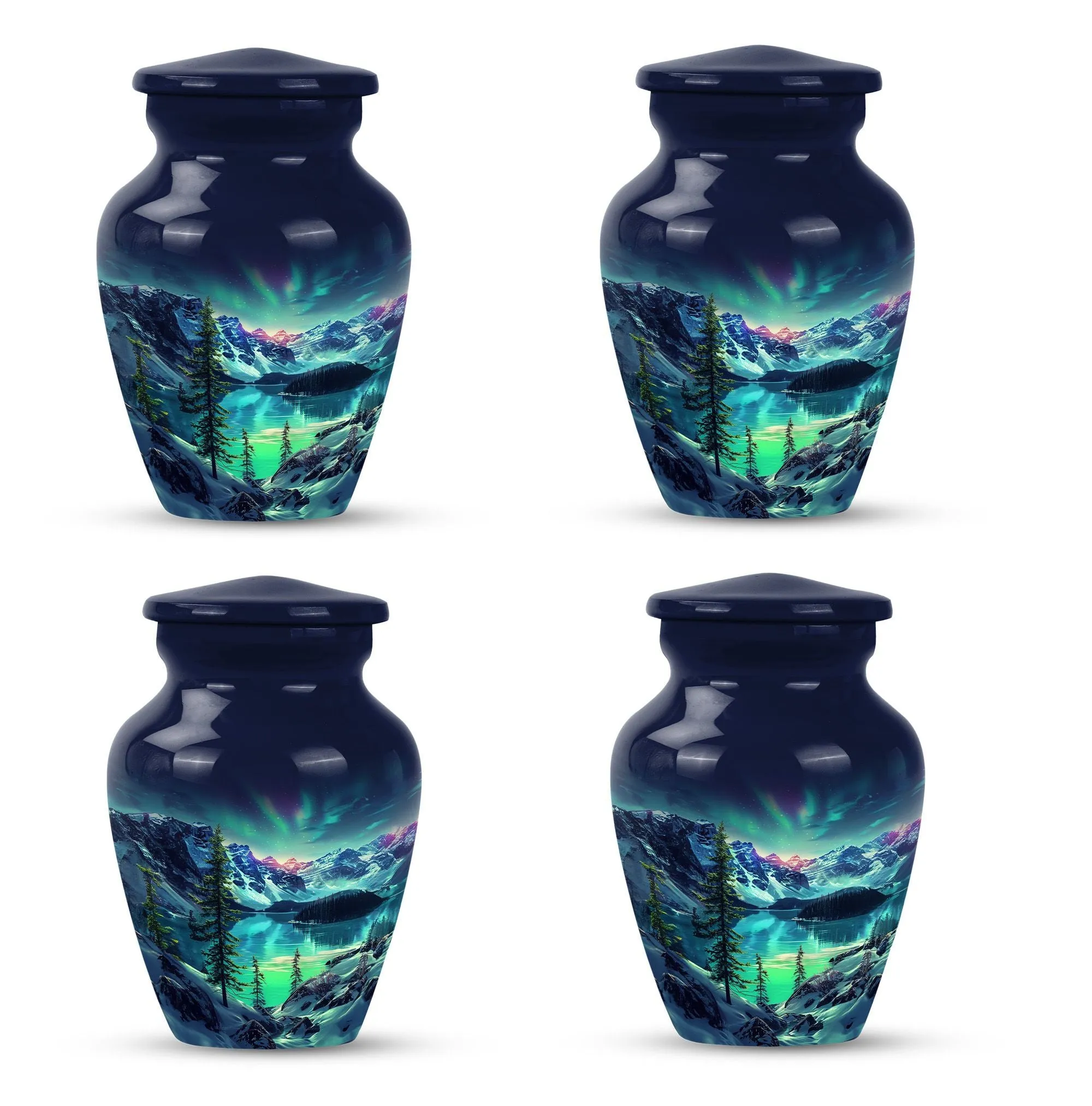 Northern Lights Aurora Borealis - Memorial Keepsake Urn for Adult Ash