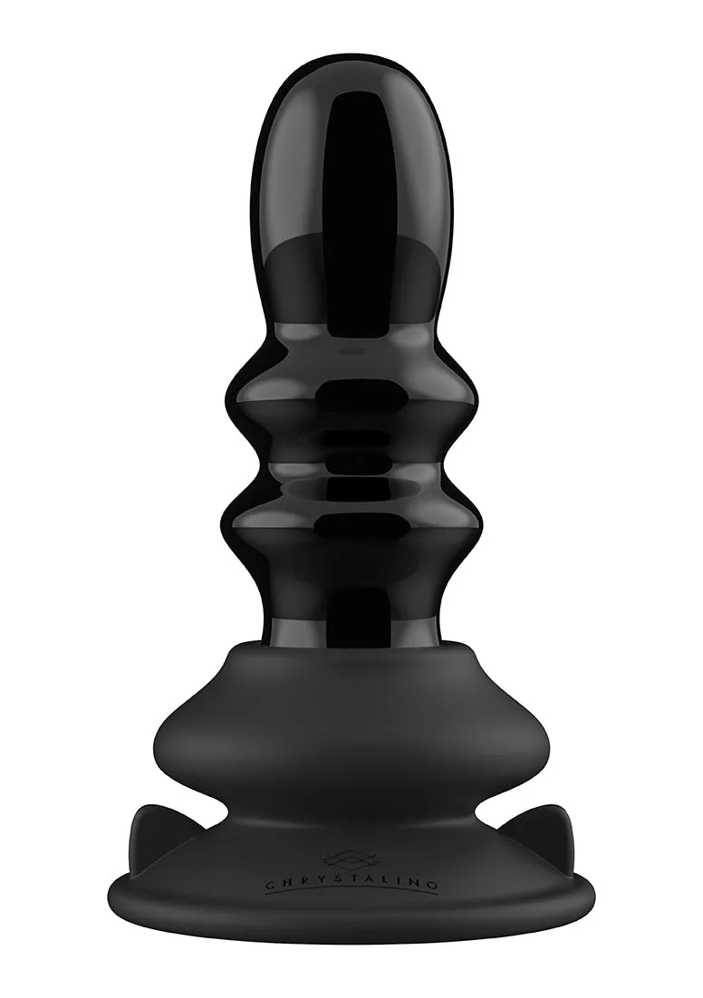 Ribbly - Glass Vibrator - With Suction Cup And Remote - Rechargeable - 10 Speed