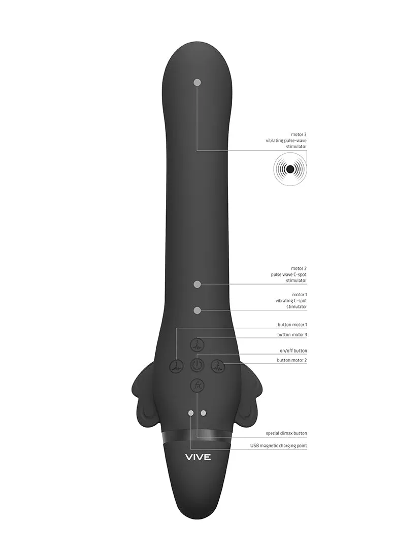 Satu - Pulse-wave & Vibrating Strapless Strapon