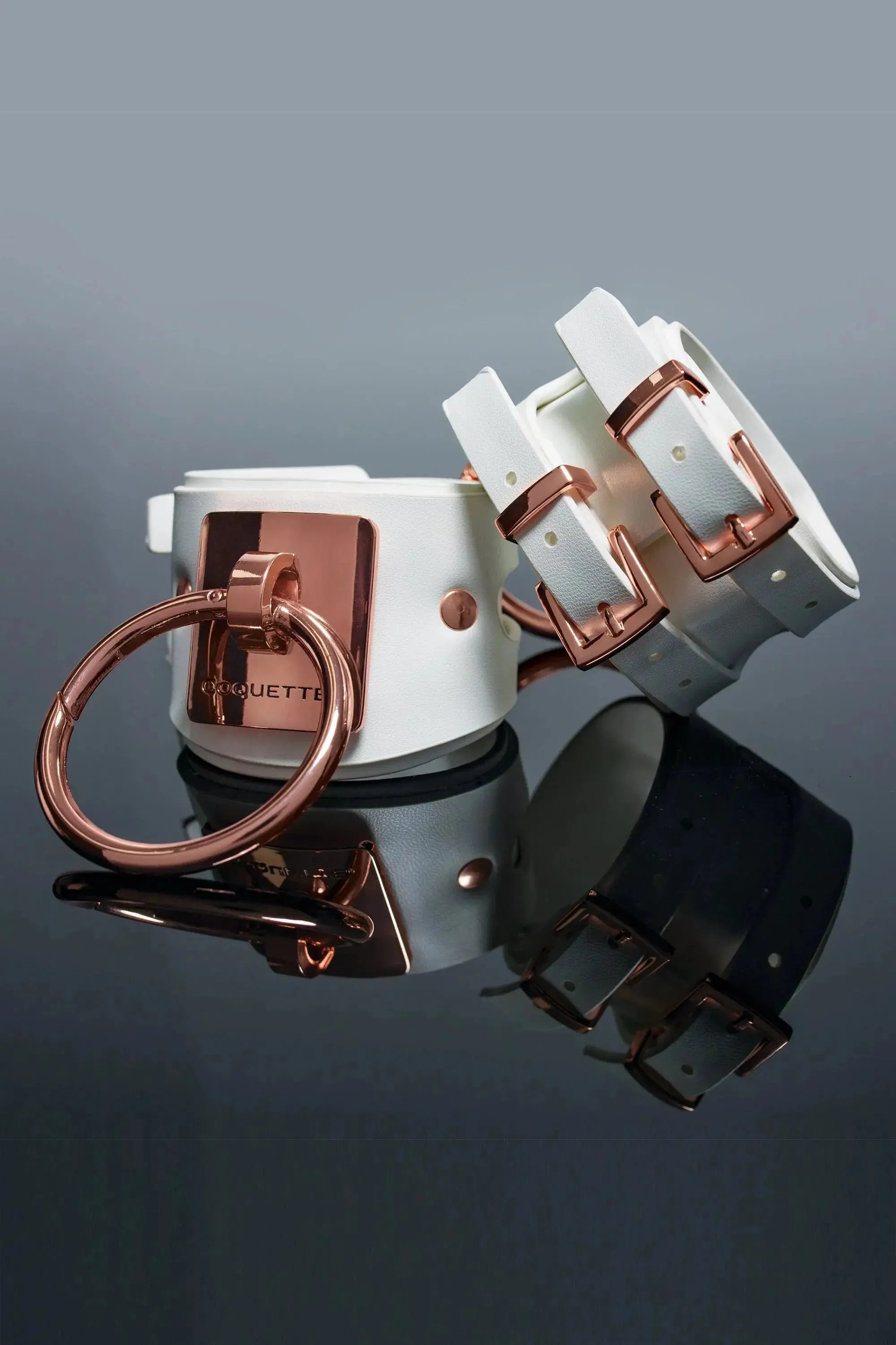 Sex Slave Shackles Bondage Wrist Cuffs Coquette Pleasure Collection Cuffs White