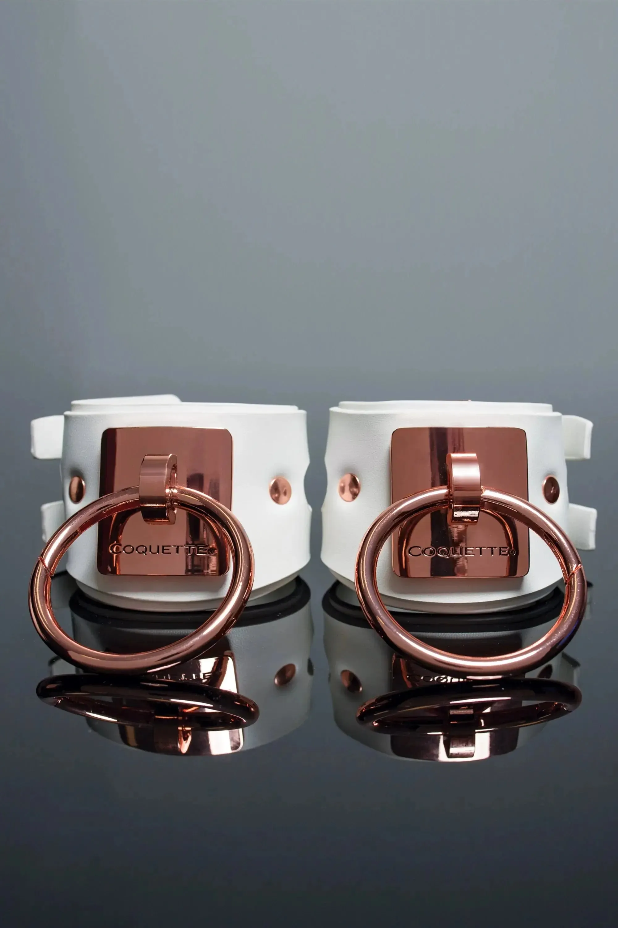 Sex Slave Shackles Bondage Wrist Cuffs Coquette Pleasure Collection Cuffs White