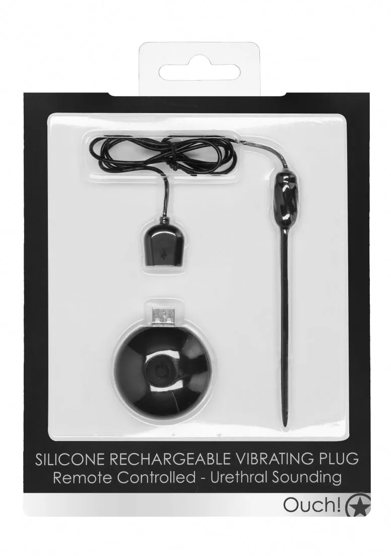 Silicone Rechargeable Vibrating Plug Remote Controlled - Urethral Sounding