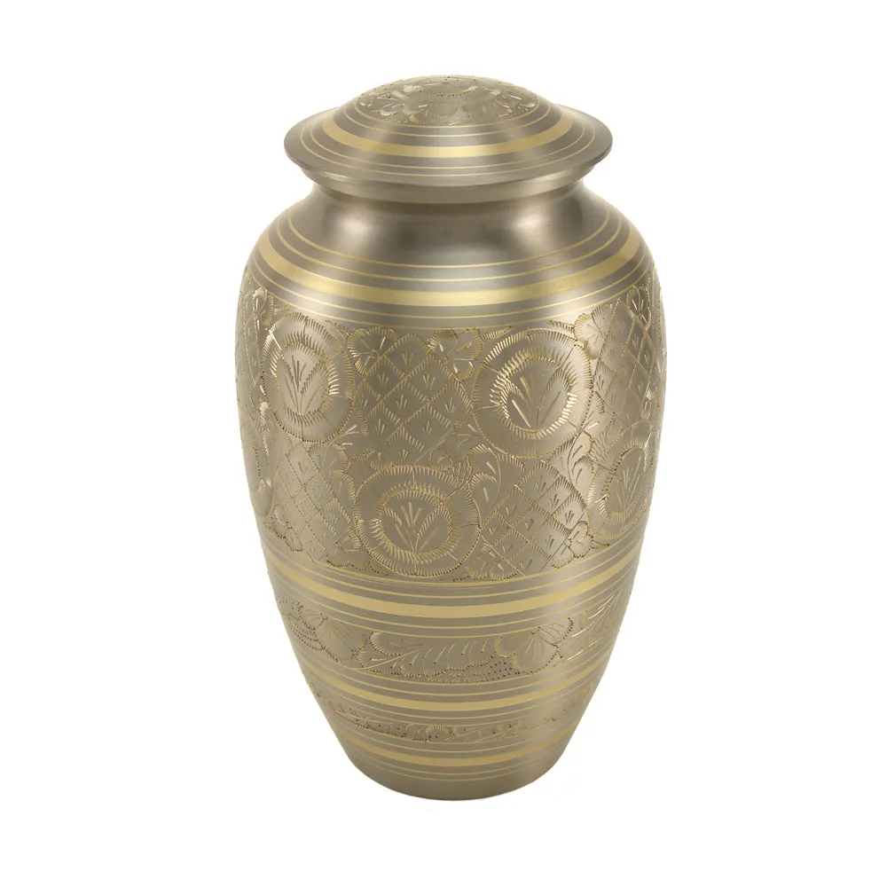 Silver and Gold Radiant Platinum Cremation Urn