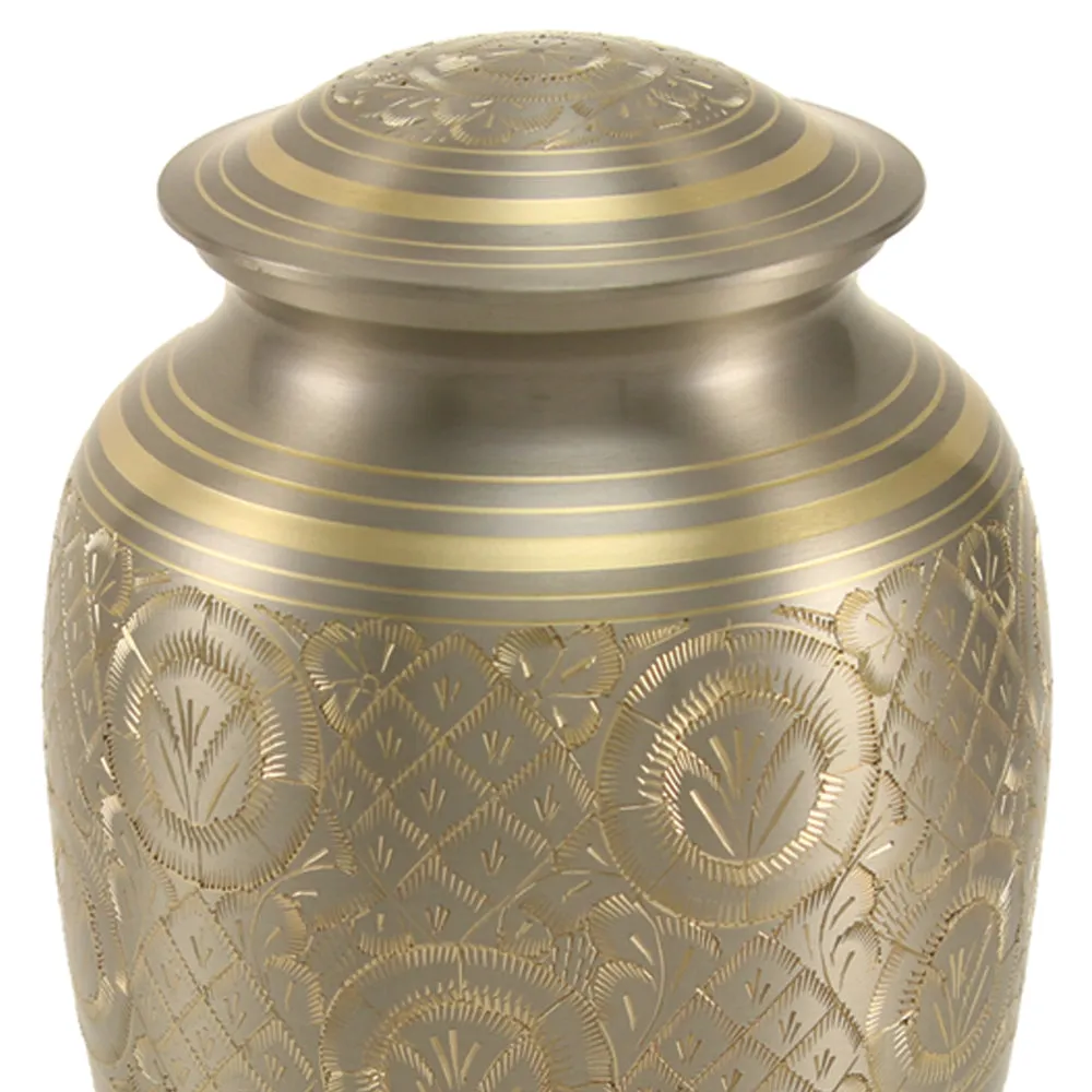 Silver and Gold Radiant Platinum Cremation Urn