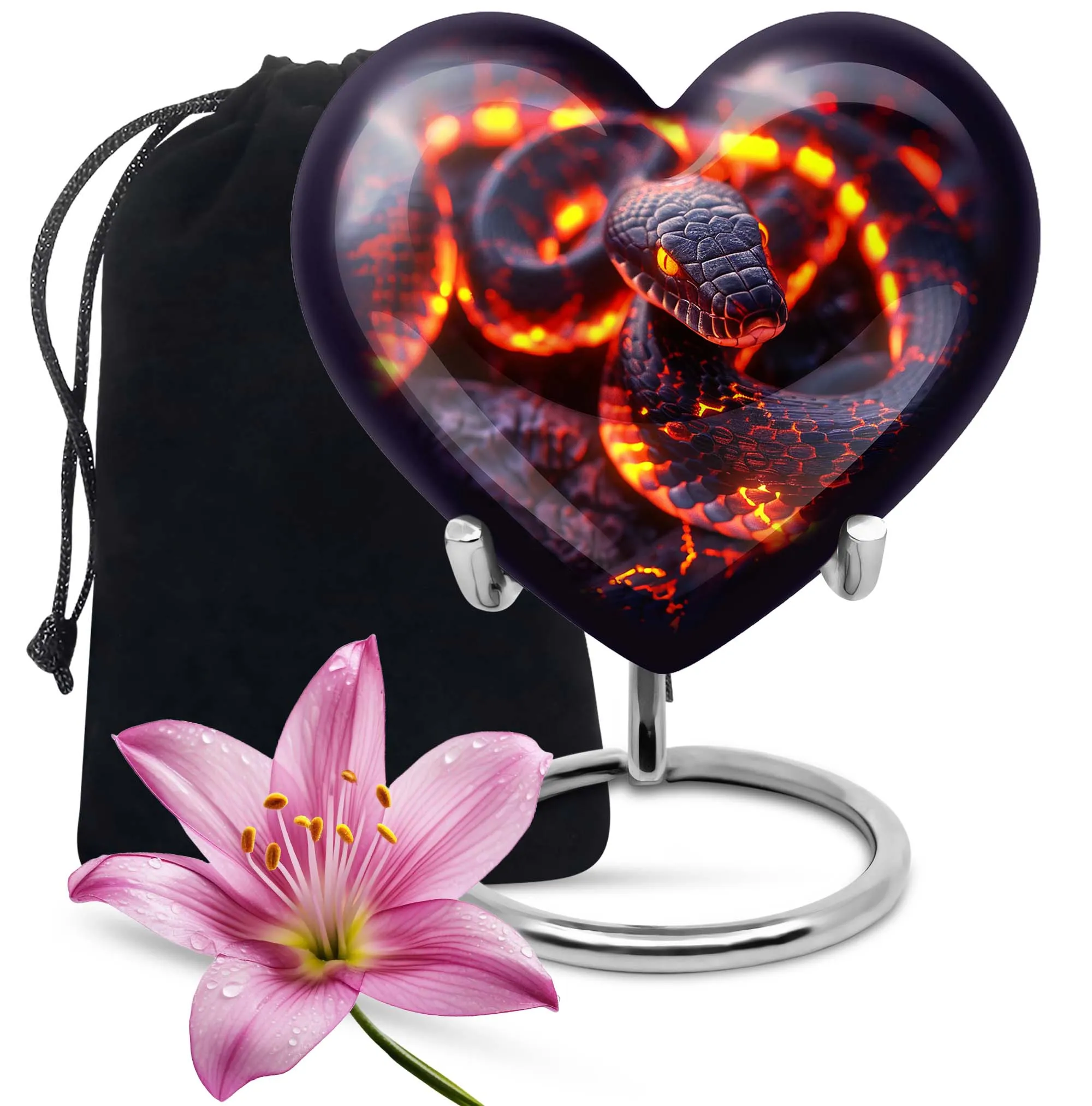 Snake & Heart Adult Ash Memorial Urn - Comforting Beyond Life