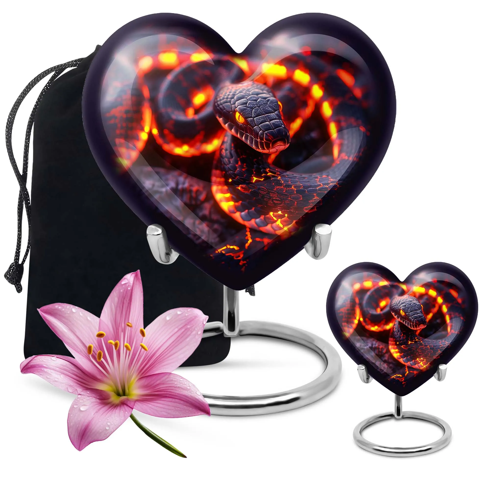 Snake & Heart Adult Ash Memorial Urn - Comforting Beyond Life