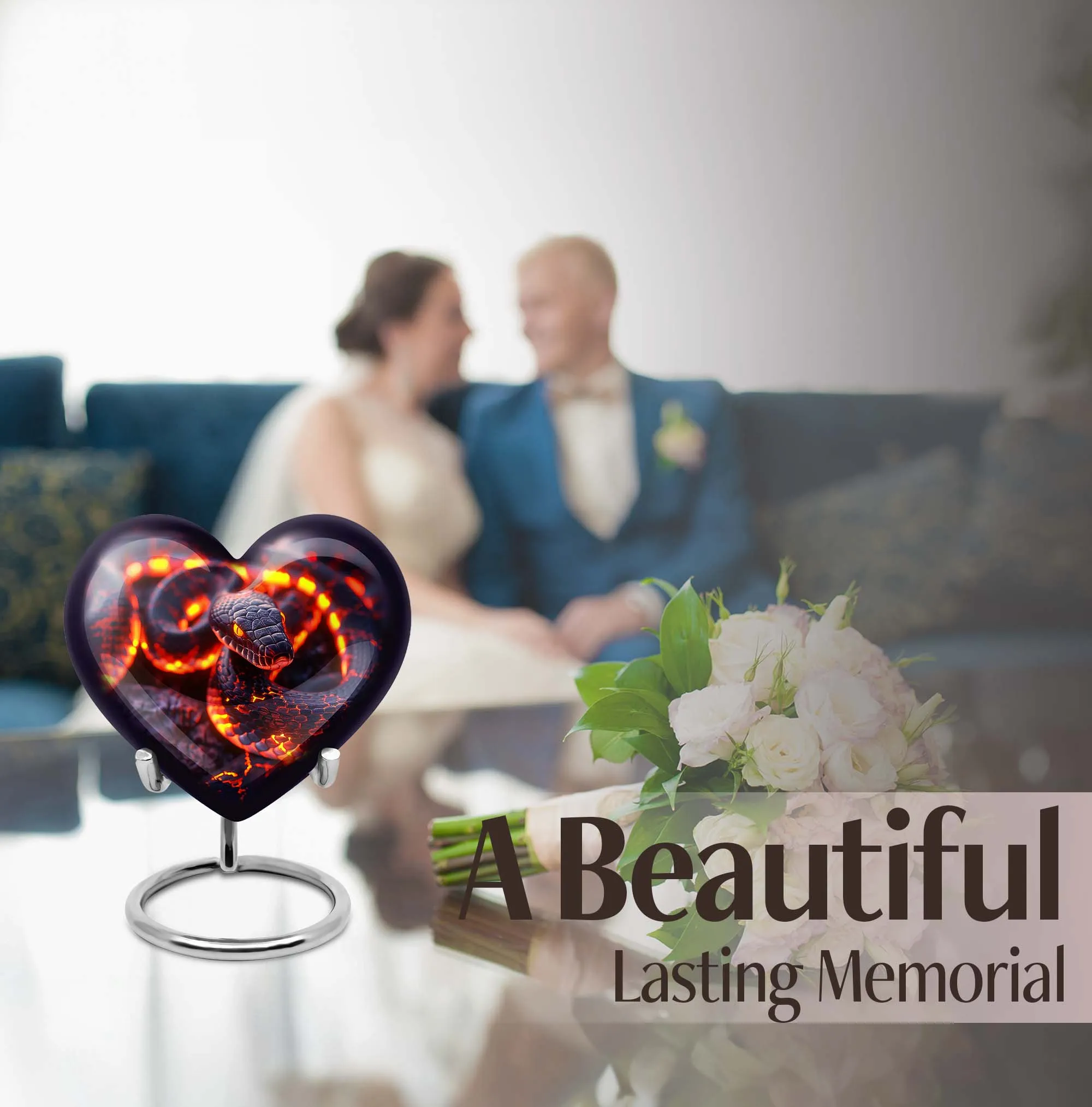 Snake & Heart Adult Ash Memorial Urn - Comforting Beyond Life