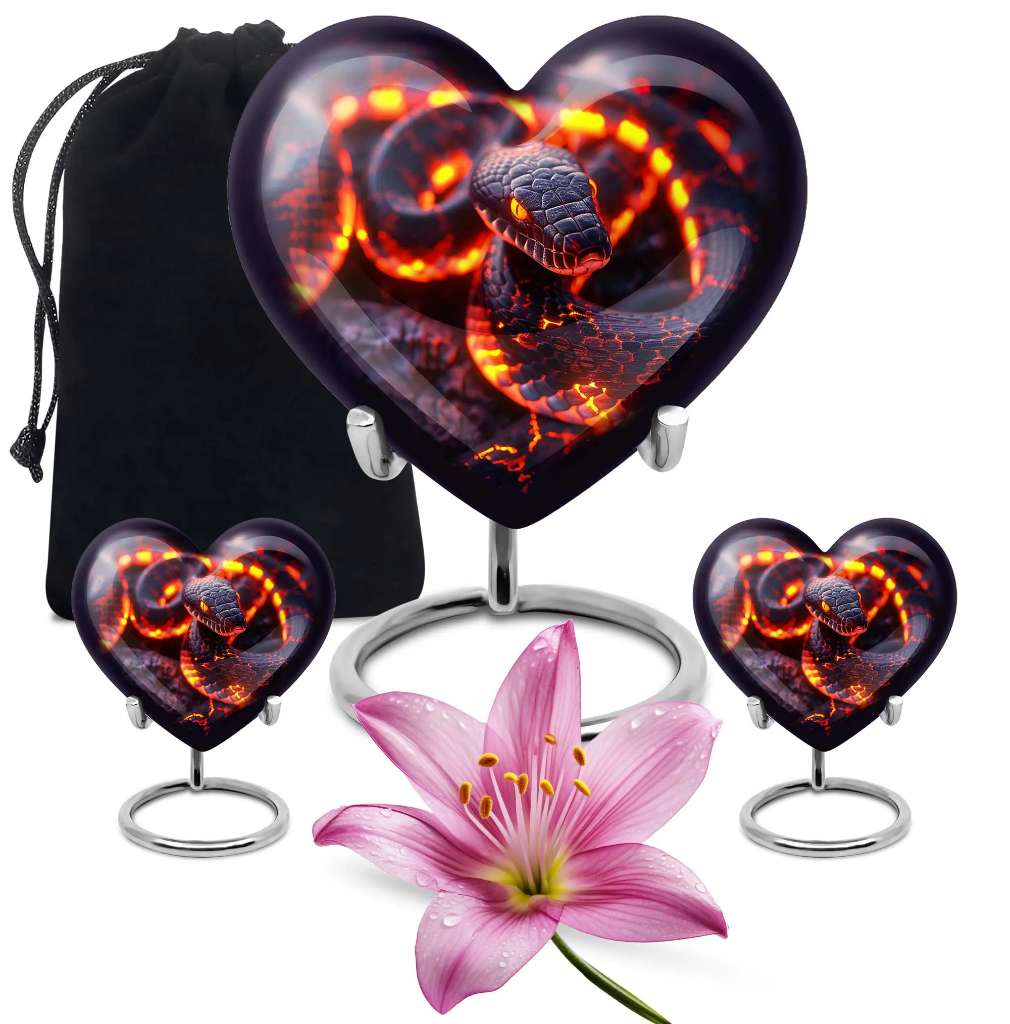 Snake & Heart Adult Ash Memorial Urn - Comforting Beyond Life