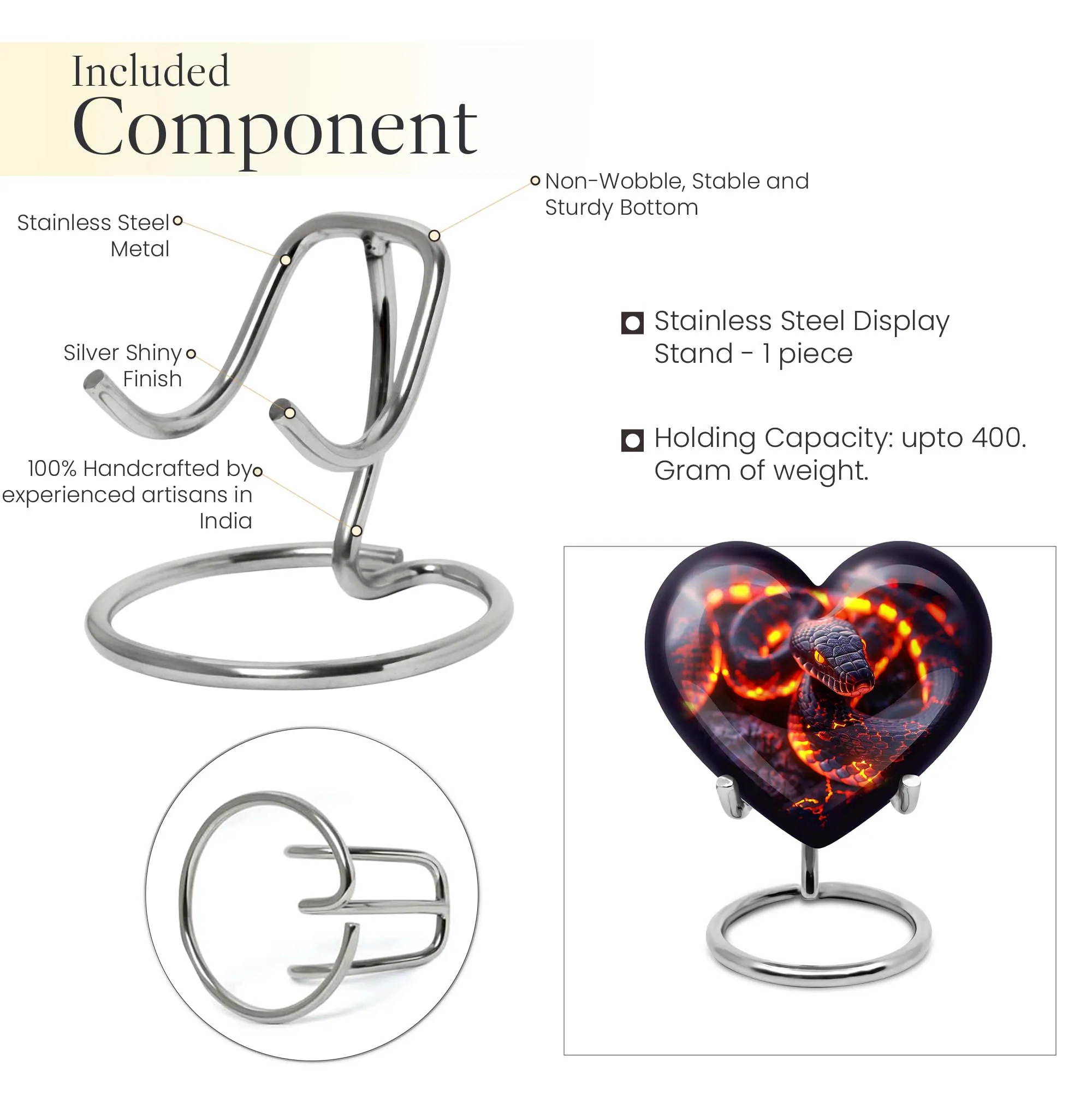 Snake & Heart Adult Ash Memorial Urn - Comforting Beyond Life