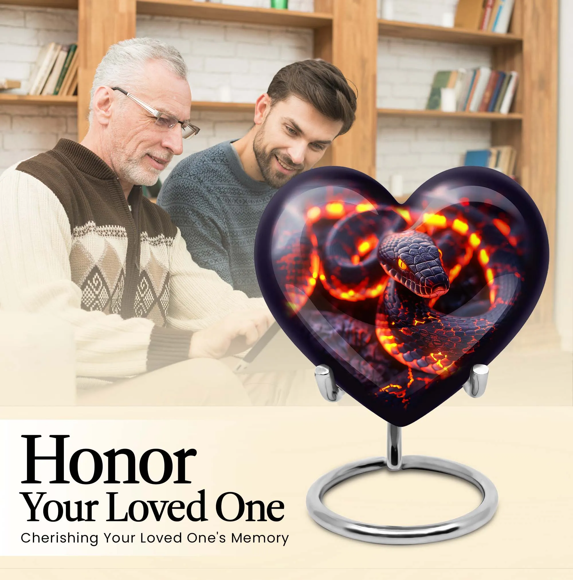 Snake & Heart Adult Ash Memorial Urn - Comforting Beyond Life