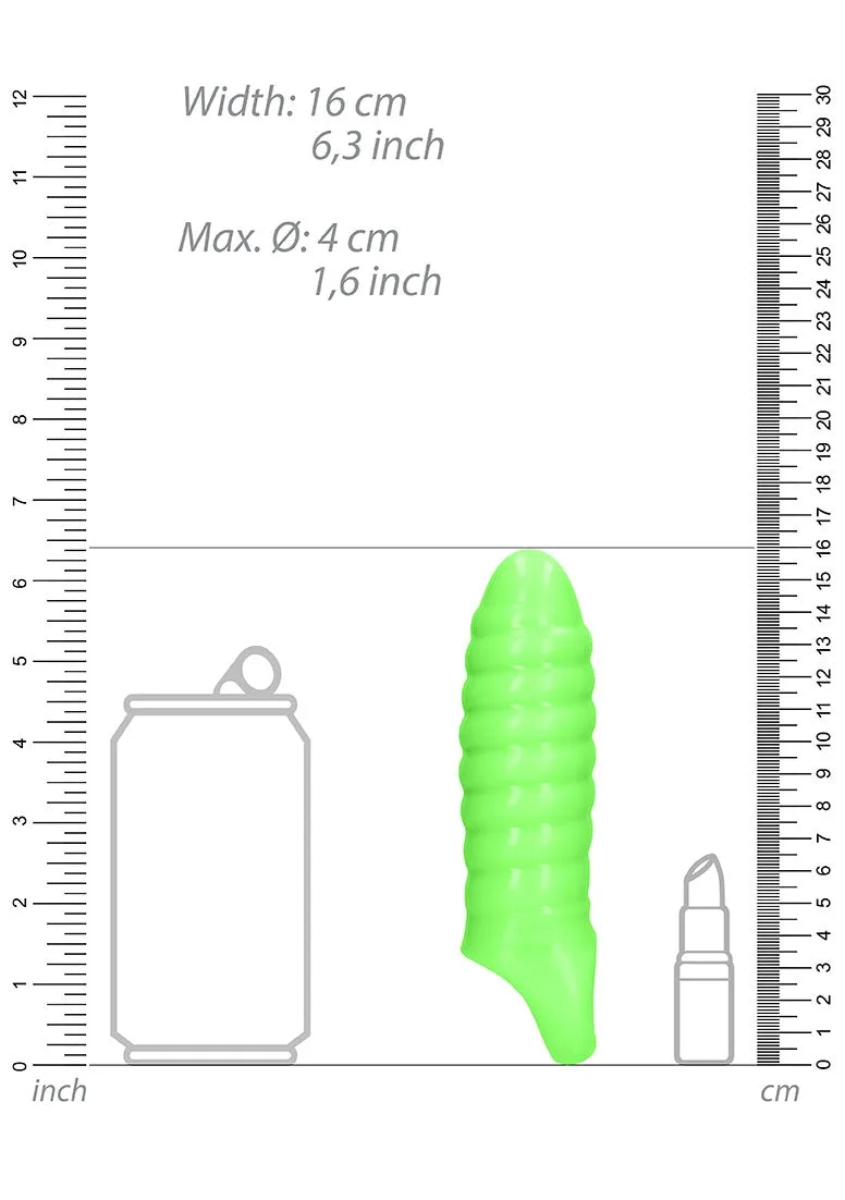 Swirl Thick Stretchy Penis Sleeve - Glow In The Dark
